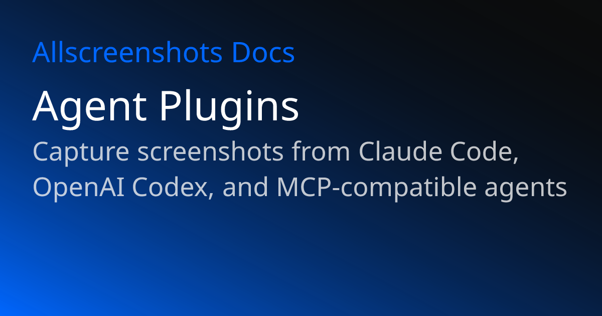 Agent Plugins | Allscreenshots Docs