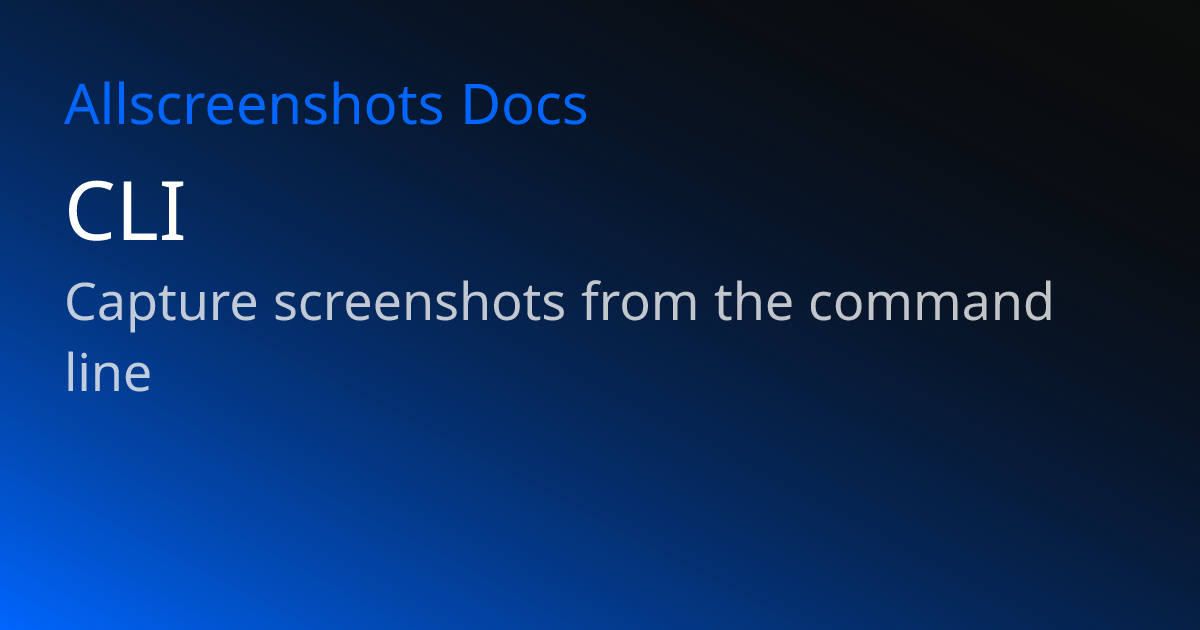 CLI | Allscreenshots Docs